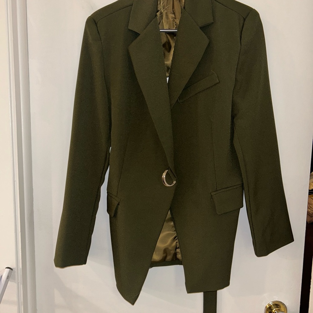 Olive Green Blazer open back